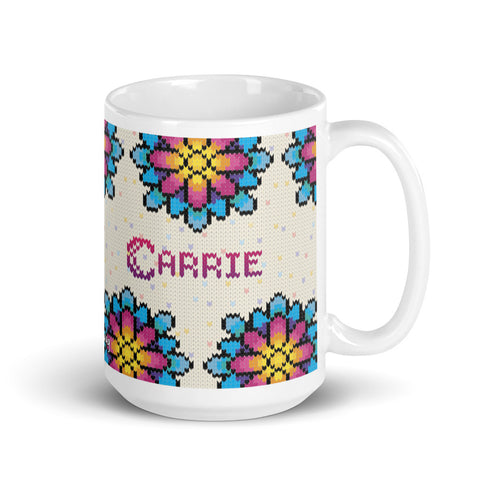 Knitted Zinnia Knitting Mug
